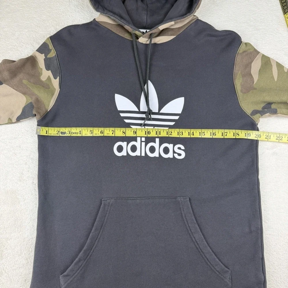 Adidas Originals Trefoil Hoodie Men's M Camo Sleeve Black‎ Pullover Sweatshirt